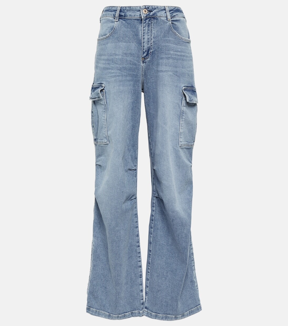 

Широкие джинсы карго с высокой посадкой Ag Jeans, синий