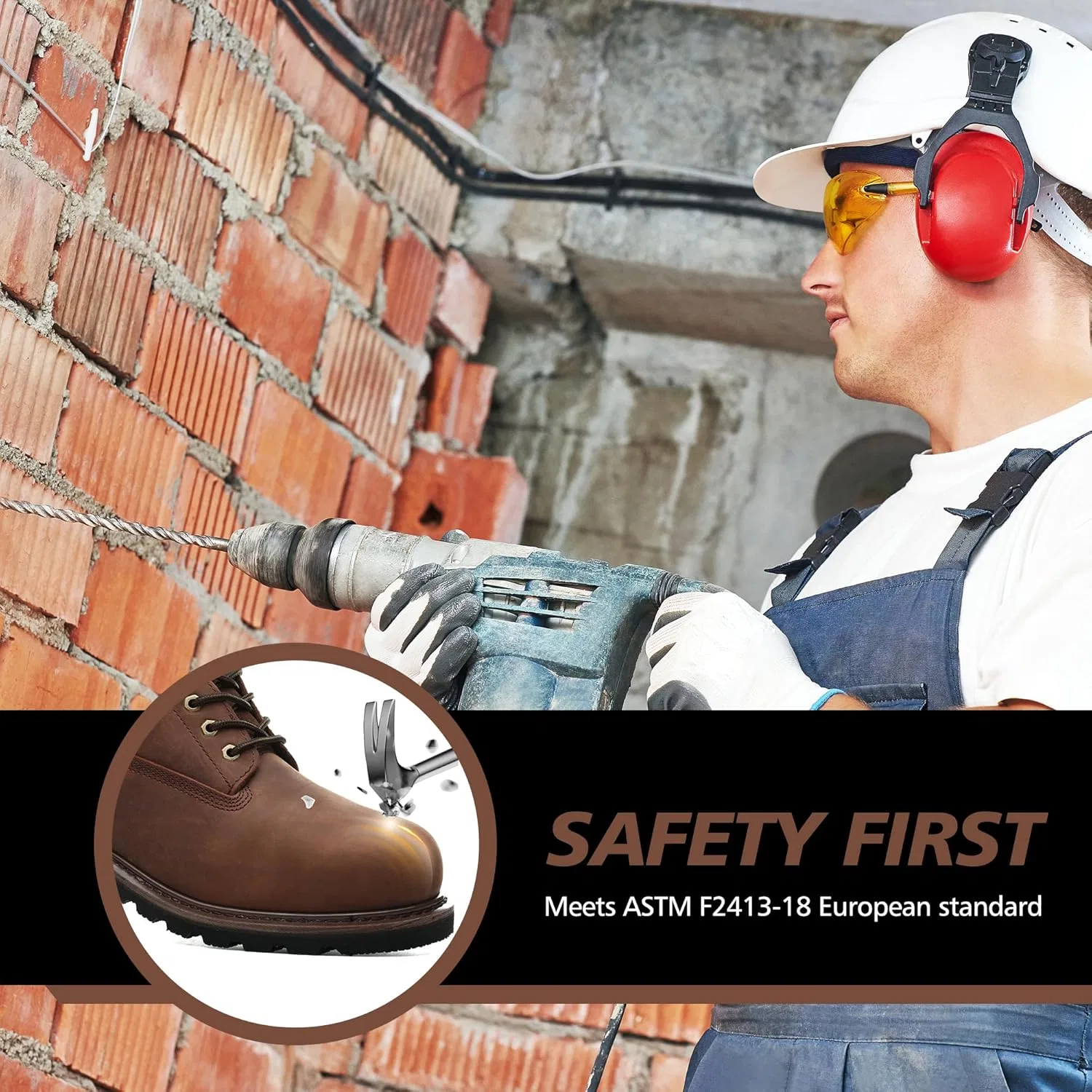 Ботинки Herren Mg112 Industrial, Construction Stiefelette SAFETY LOONG, Dark Brown — фото 4