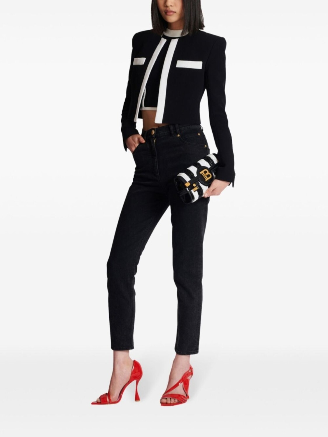 

Balmain декорированный клатч B-Buzz, черный