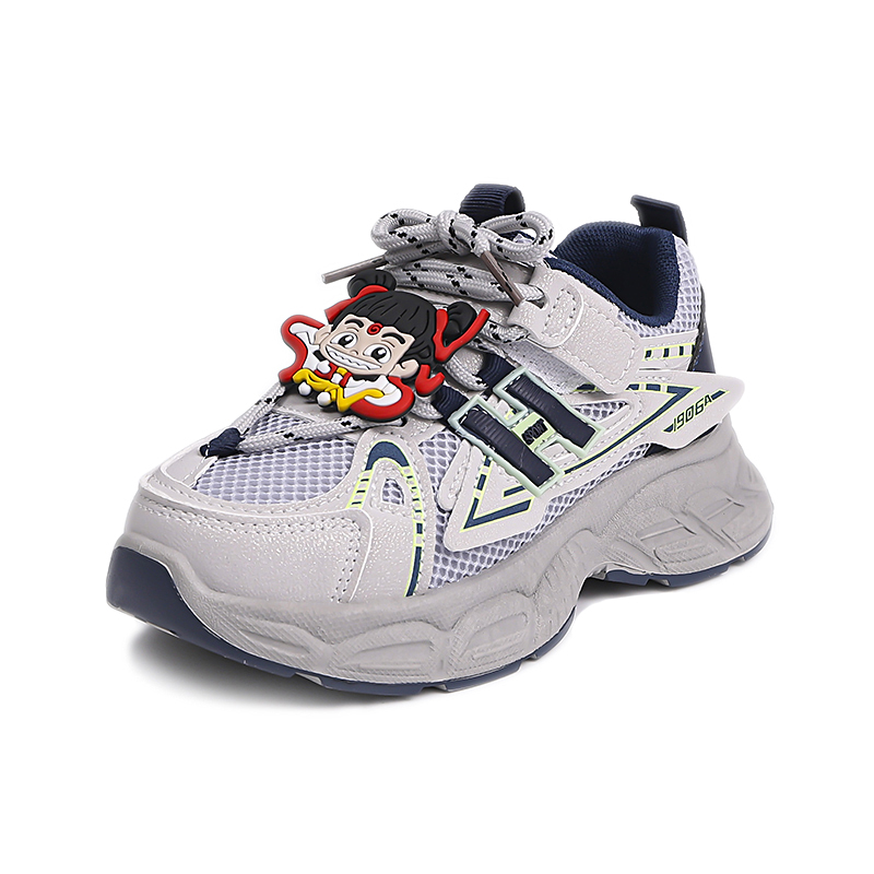 

Нескользящие, износостойкие, амортизирующие, дышащие, увеличивающие рост, низкие повседневные кроссовки для детей SHIBU, серый