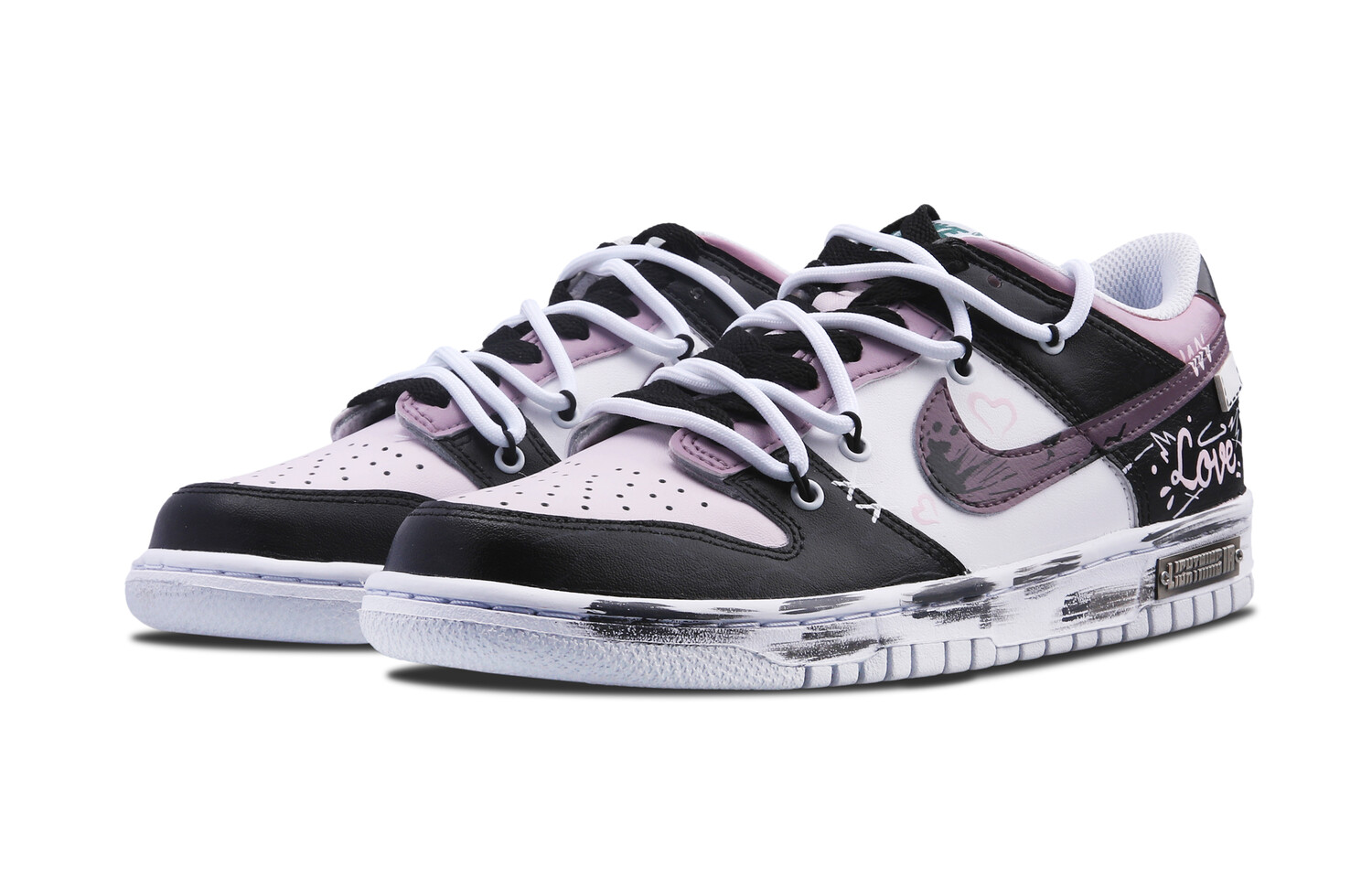 

Кроссовки Nike Dunk Skateboarding Shoes Women's Low-top Black, розовый