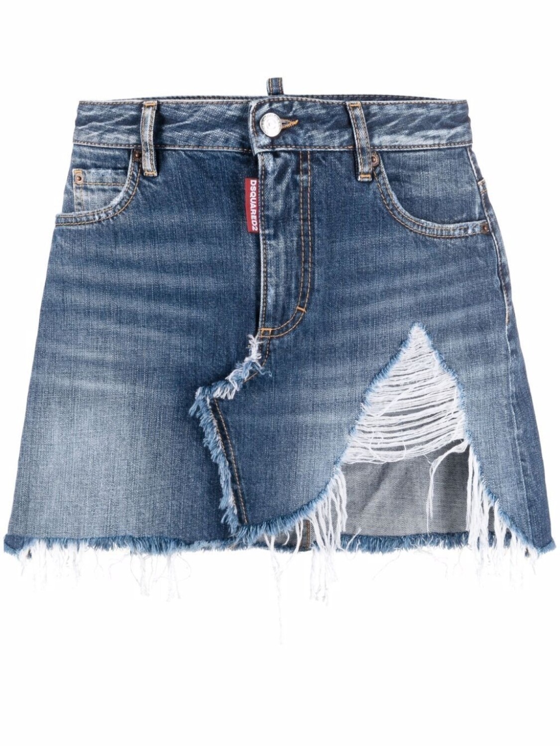 

DSQUARED2 джинсовая юбка с прорезями, синий
