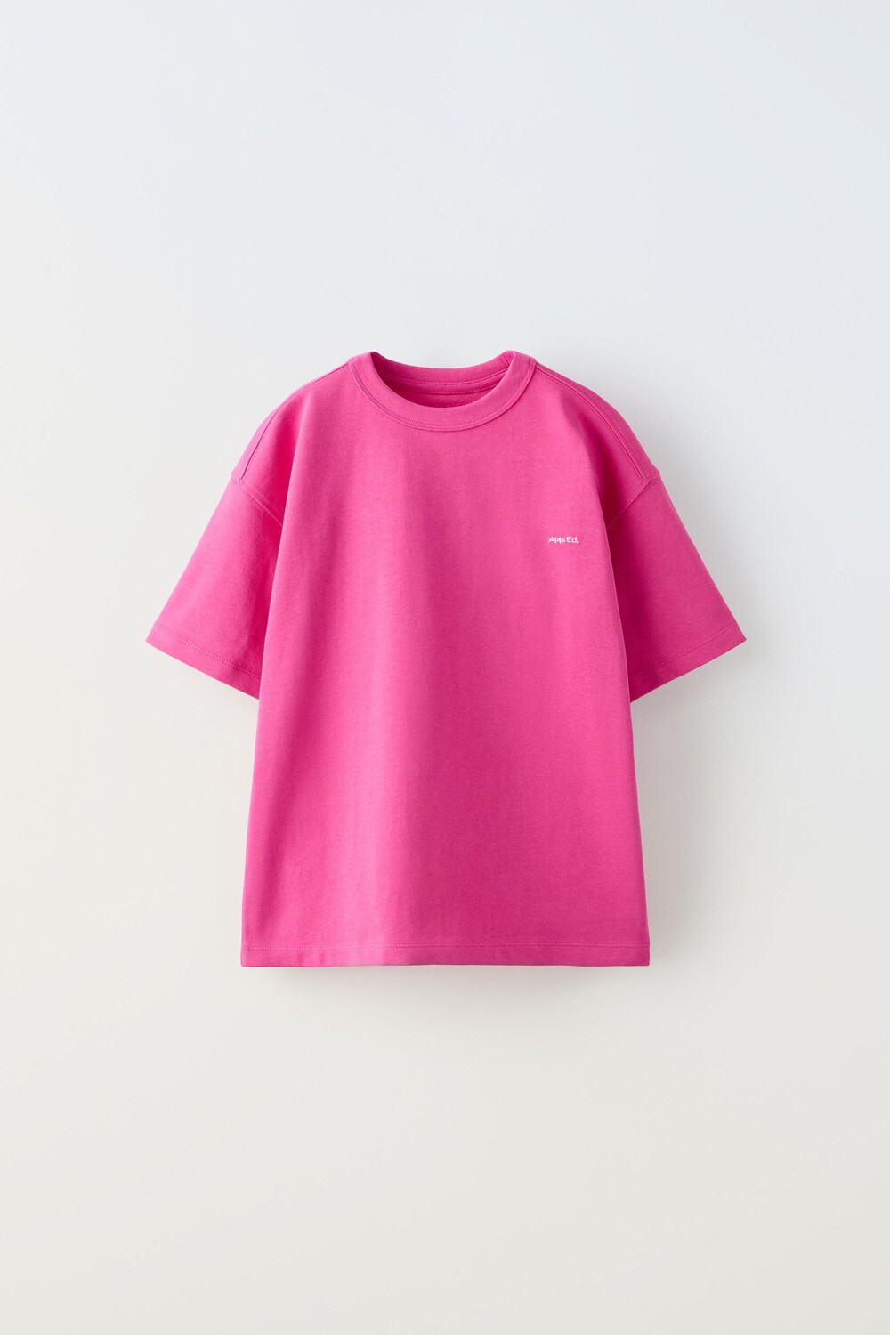 

Тяжелая вышитая футболка ZARA, фуксия