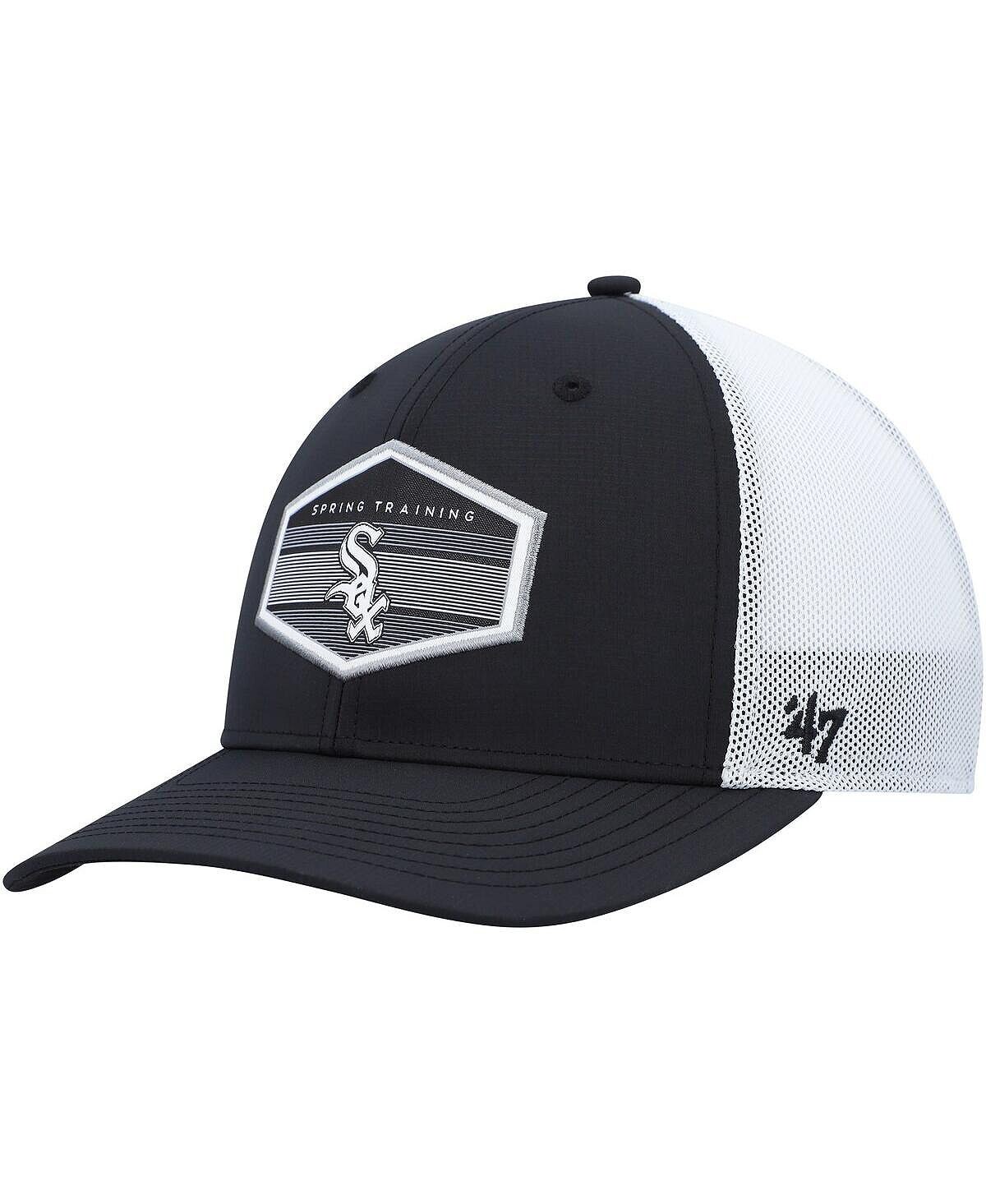 

Мужская черная, белая кепка Chicago White Sox Spring Training Burgess Trucker Snapback '47 Brand