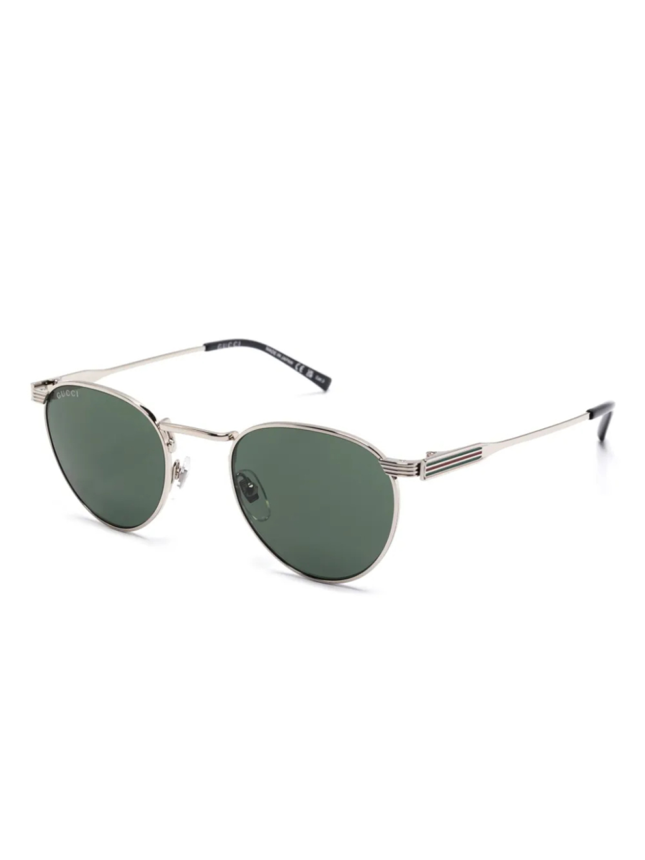 Солнцезащитные очки Gucci Eyewear в овальной оправе, серебристый — фото 2