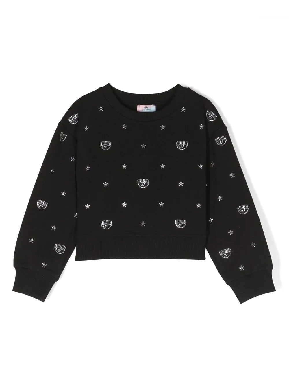 

Толстовка с кристаллами Chiara Ferragni Kids, черный