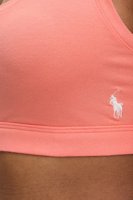 Топ-бюстгальтер хлопковый Polo Ralph Lauren, оранжевый — фото 4