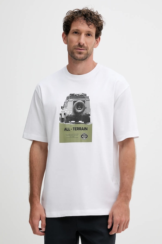 

Хлопковая футболка te_wagon BOSS Orange, белый