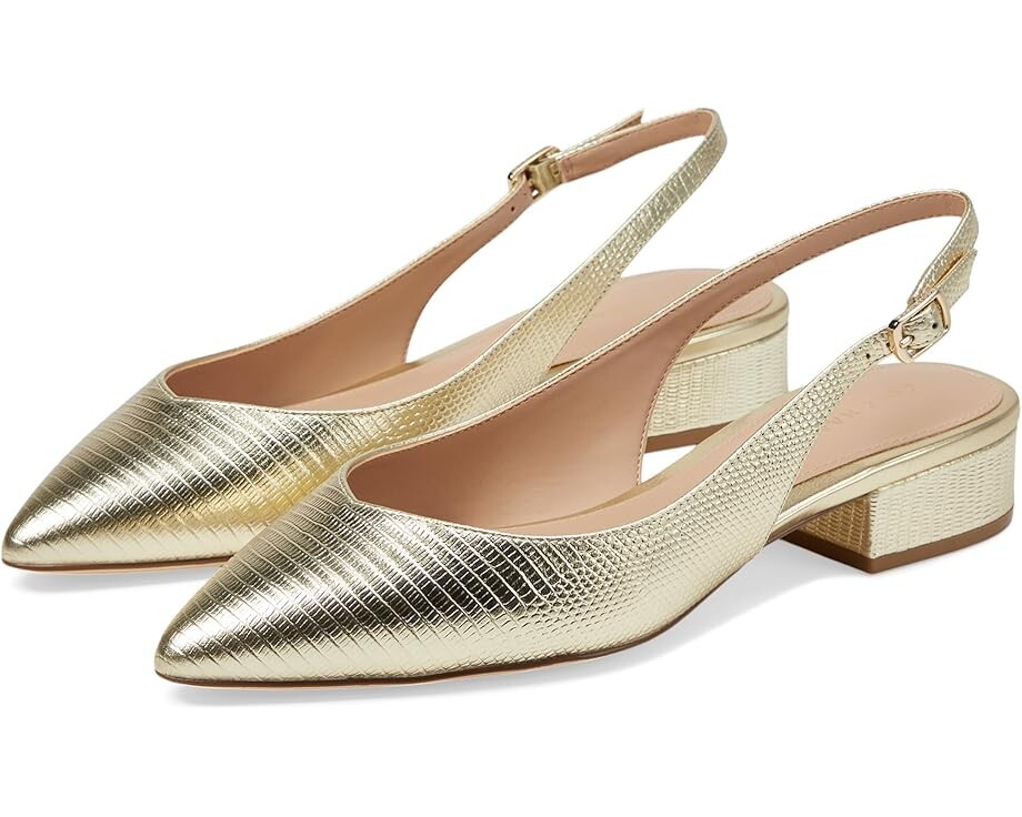 

Туфли Cole Haan Mazie Slingback Flat, цвет Gold Lizard Print