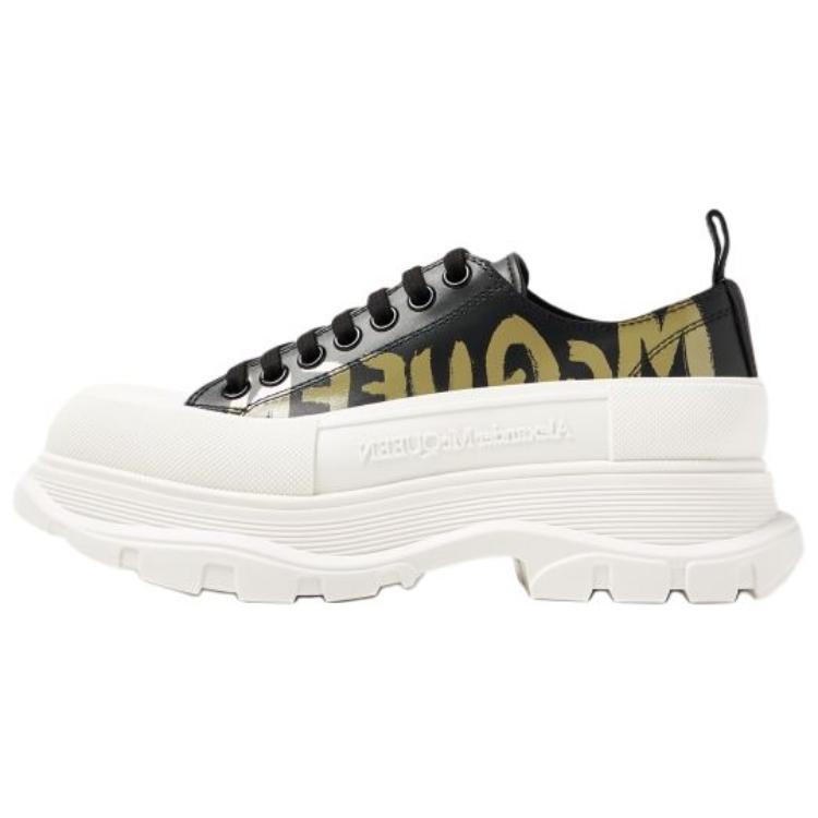 

Alexander McQueen Кроссовки Tread Slick Low Lace Up Graffiti Black Khaki