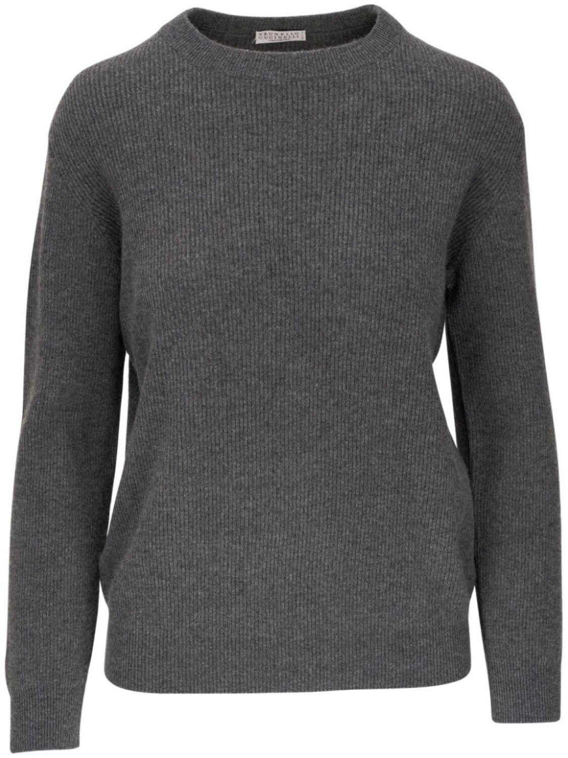 

Brunello Cucinelli кашемировый джемпер в рубчик, серый
