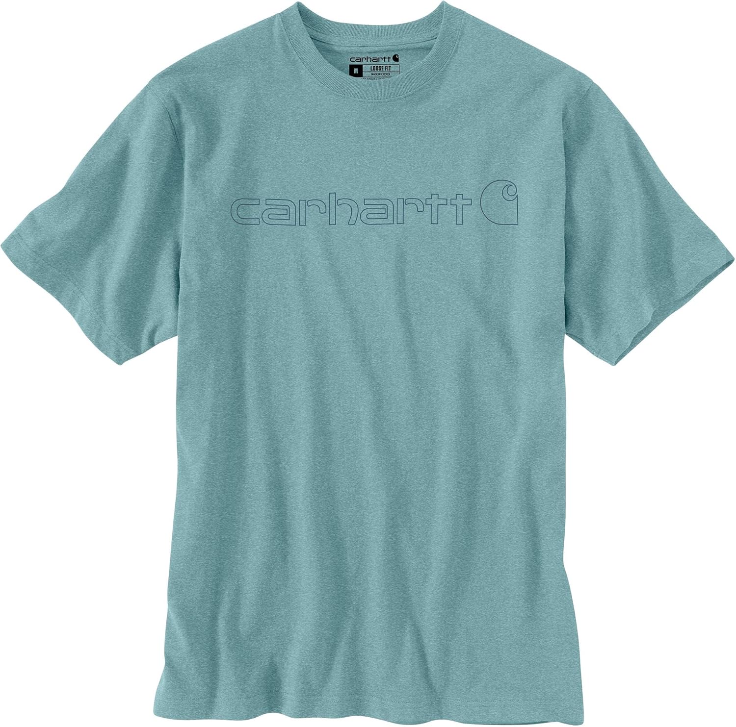 

Мужская футболка Carhartt с коротким рукавом и большим фирменным логотипом, Summer Blue Heather, Синий, Мужская футболка Carhartt с коротким рукавом и большим фирменным логотипом, Summer Blue Heather