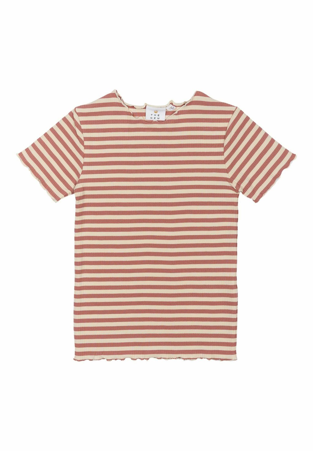 

Футболка с принтом MOORE SS COLLAR The New, цвет Old Rose Striped