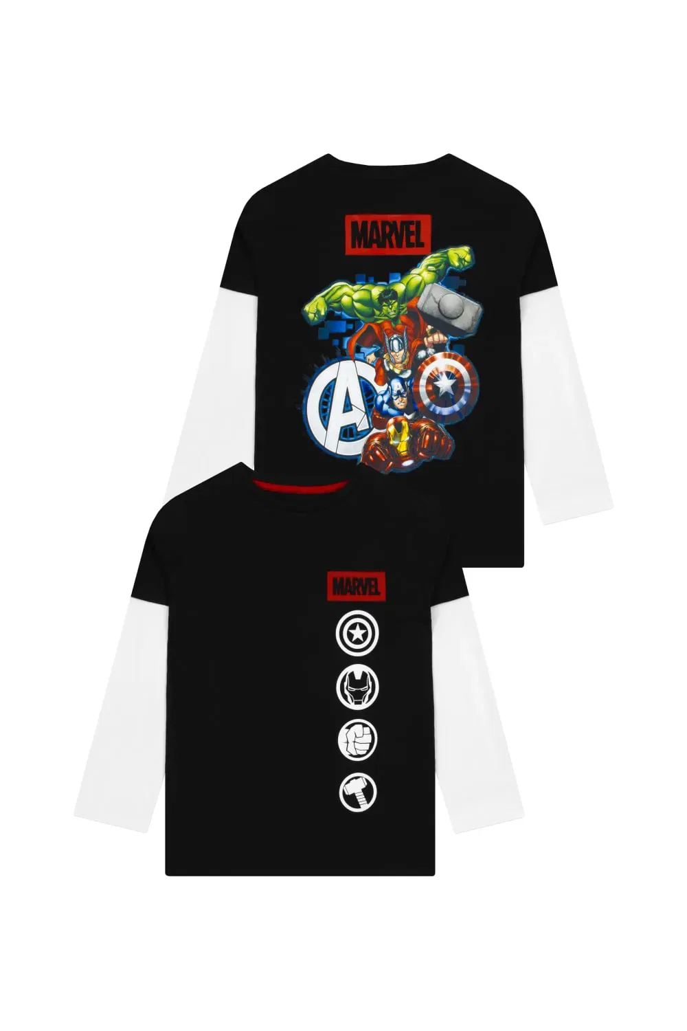 Футболка Marvel Avengers с логотипами героев, мультиколор