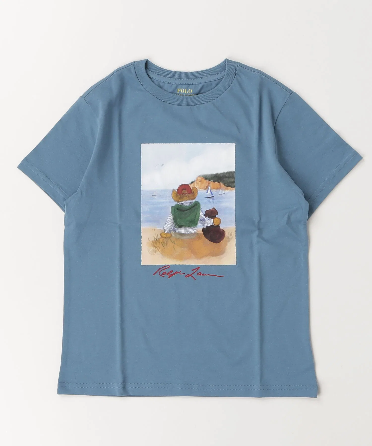 Детская футболка POLO RALPH LAUREN CHILDRENSWEAR с принтом Polo Bear — фото 4