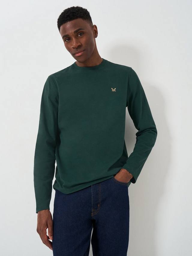 

Простая футболка с длинным рукавом Crew Clothing, темно-зеленый