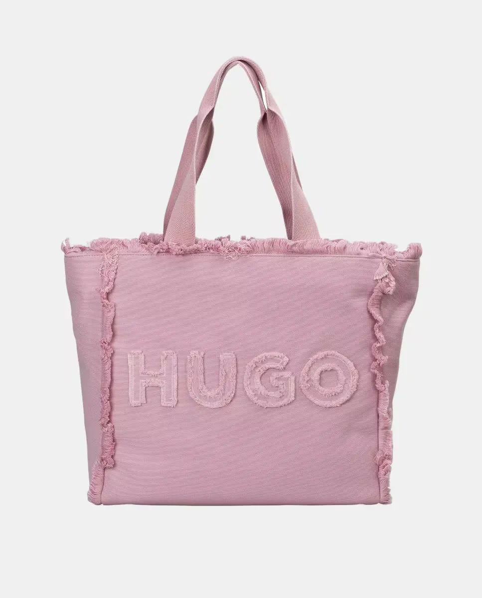 

Сумка-шоппер из ткани canvas с двумя ручками Hugo, розовый