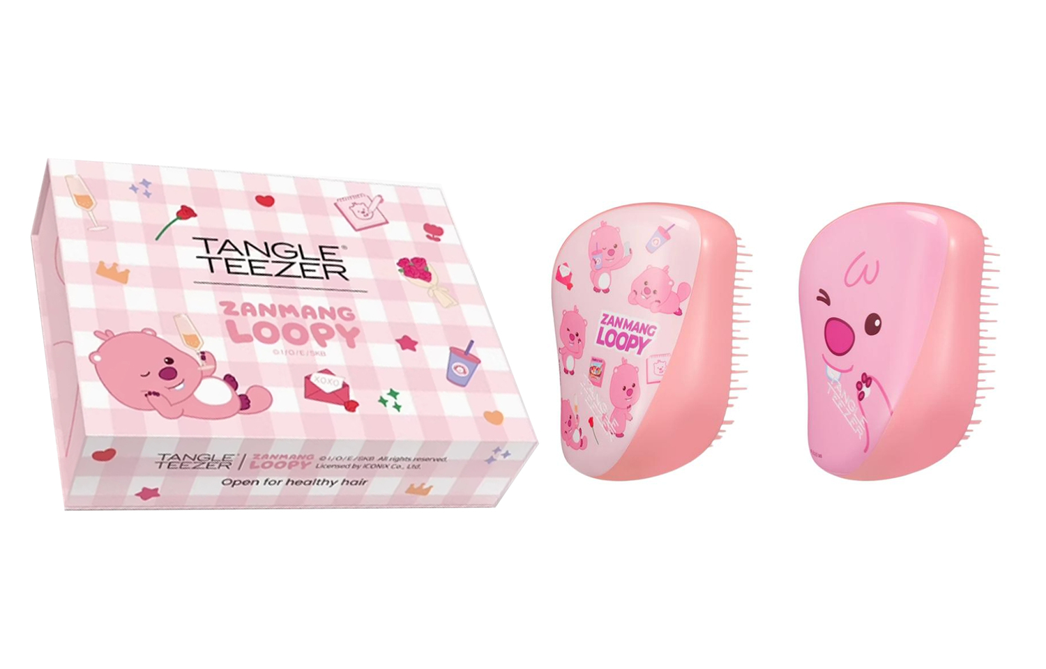 X ZANMANG LOOPY Shin Chan Box Of Heartfelt Wishes Portable Comb Set Fluffing Up Tangle Teezer — фото 2