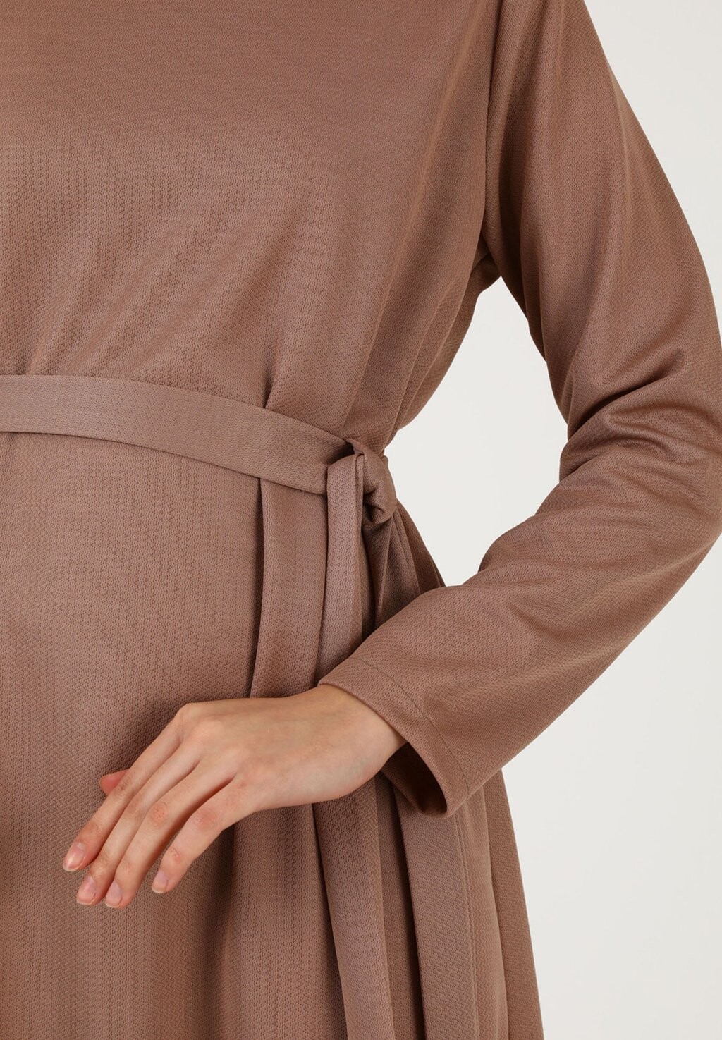 

Платье макси CREW NECK -MODEST-TAVIN Modanisa, охра