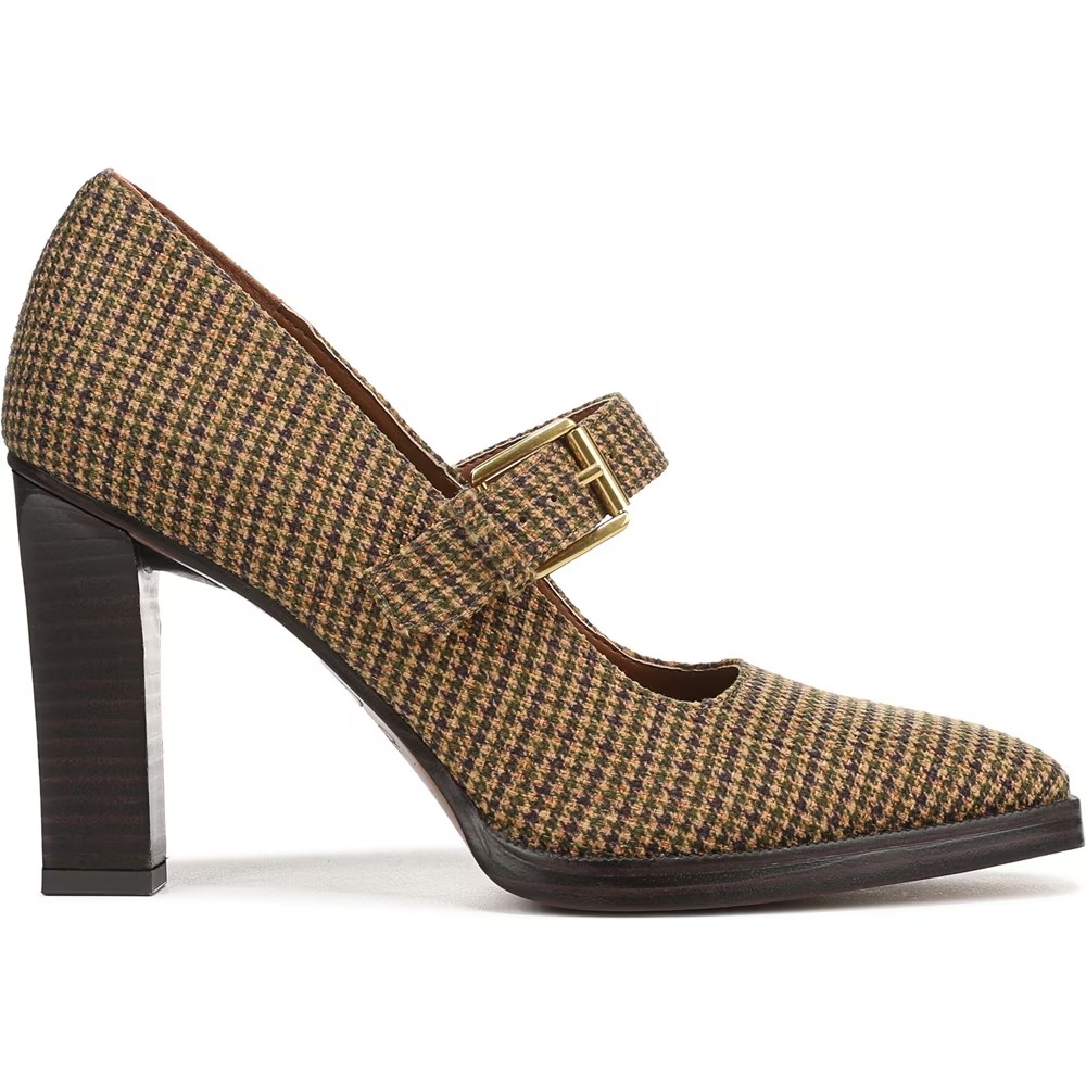Туфли на каблуке Mary Jane Franco Sarto, mustard yellow woven fabric — фото 2
