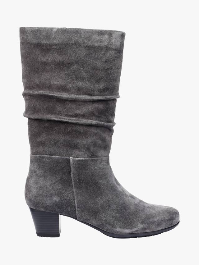 Ботинки Sloane из замши на устойчивом каблуке Hotter, Smokey Grey