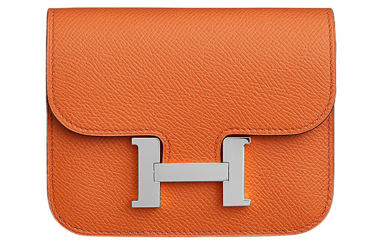 

Констанс слим клатч-кошелек на поясной ремень из кожи теленка эпсом женский 93 оранжевый Hermes Orange