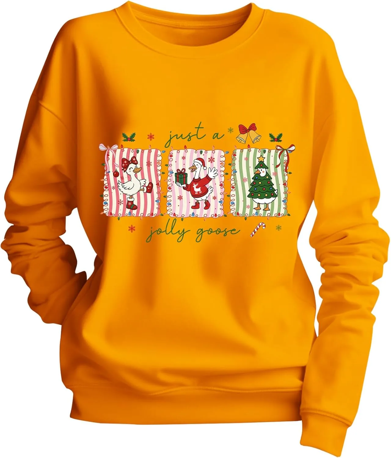 

Свитшот с рождественским гусем Just A Jolly Goose, лонгслив, унисекс Yuisi Doxn
