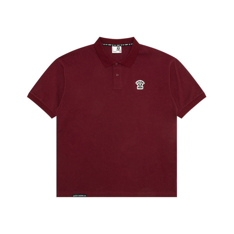 

Футболка поло A Bathing APE с логотипом Moonface Aape, Burgundy Bdx