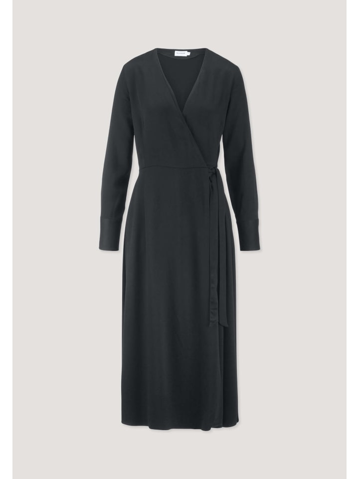 

Платье-халат длиной до щиколотки черного цвета Hessnatur