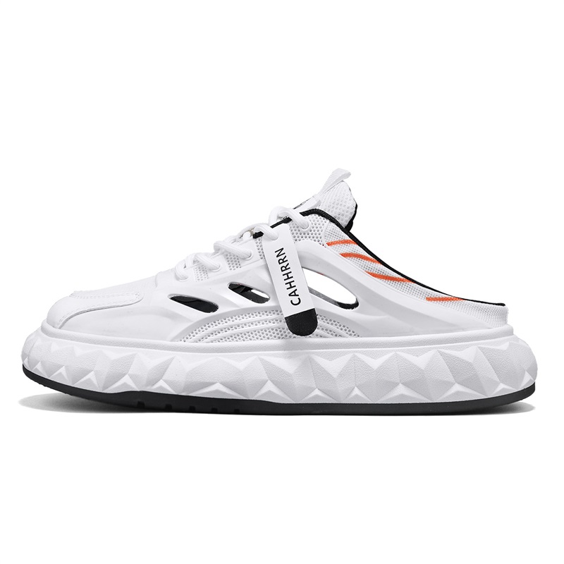 

Captain illy Мужские противоскользящие тапочки с закрытым носком и резиновой подошвой бело-черные, цвет White Black