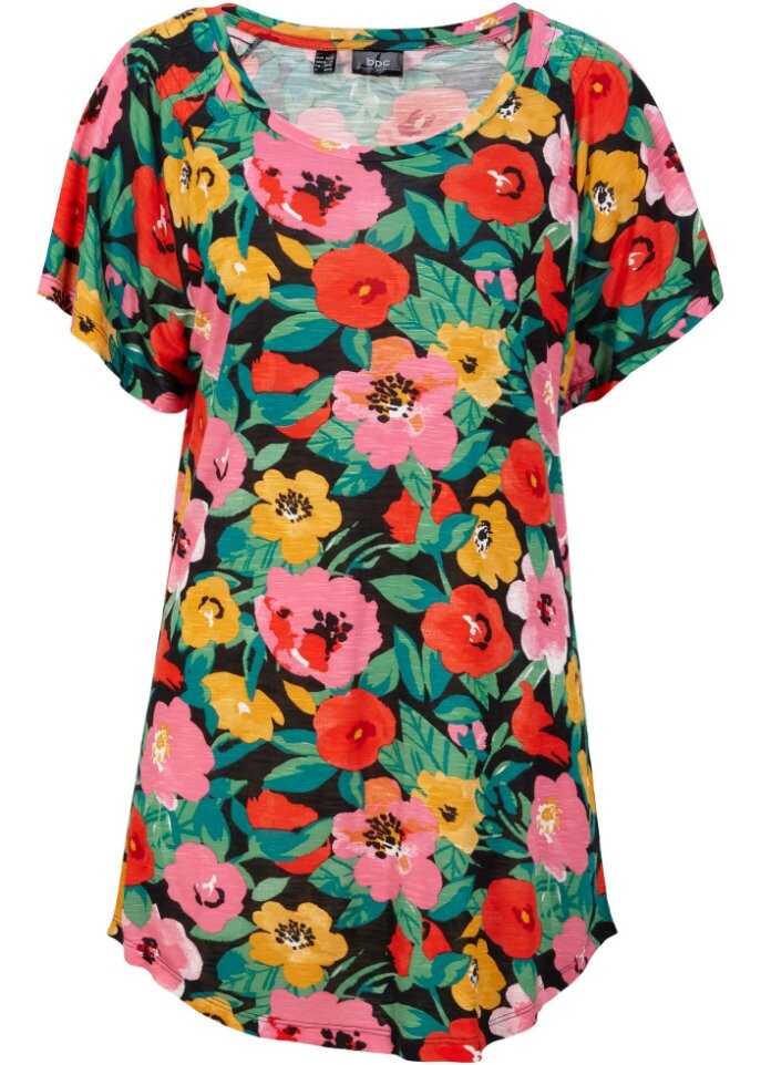

Рубашка из пряжи slub с короткими рукавами Bpc Bonprix Collection, черный