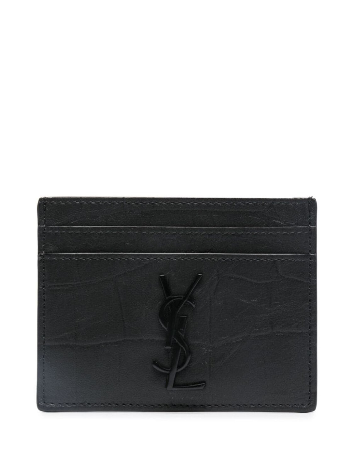 

Saint Laurent футляр для карт с тисненым узором, черный