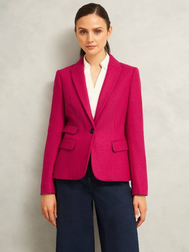 

Кларен пиджак из чистой шерсти Hobbs, Bright Pink