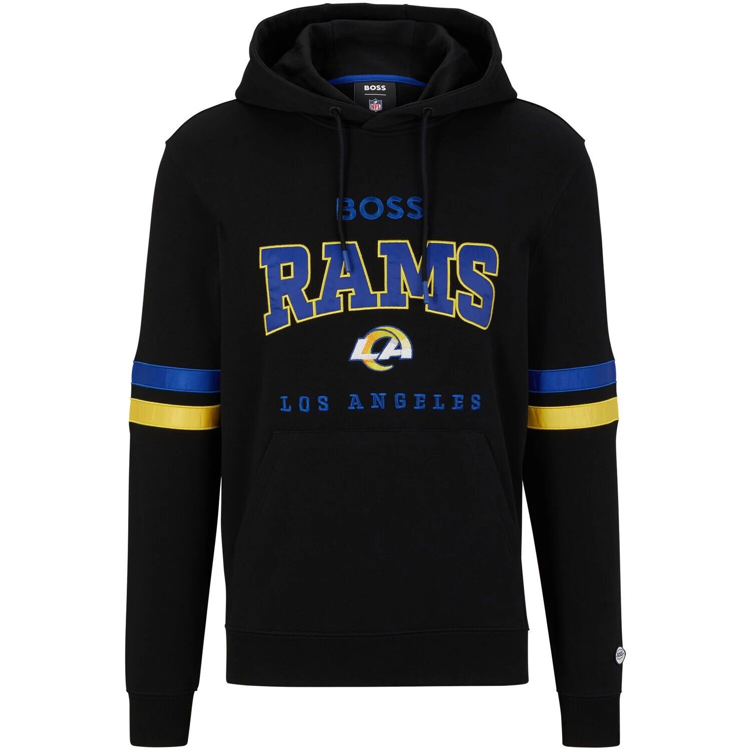 

Мужская толстовка с капюшоном BOSS X NFL Black/Royal Los Angeles Rams Touchdown