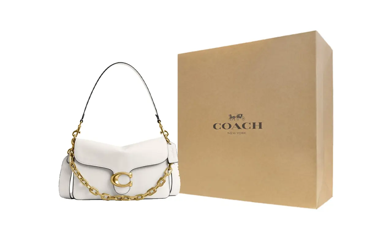 

COACH Кожаная сумка через плечо в горошек женская белая мел