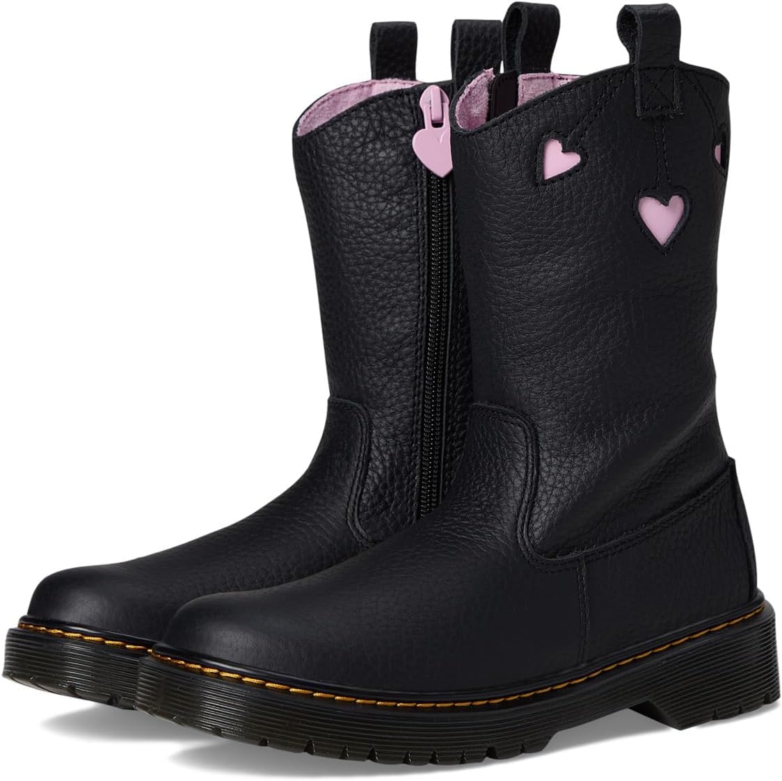 

Dr. Martens unisex-child Bex Heart P-o Boot Junior (Little Kid/Big Kid), Black
