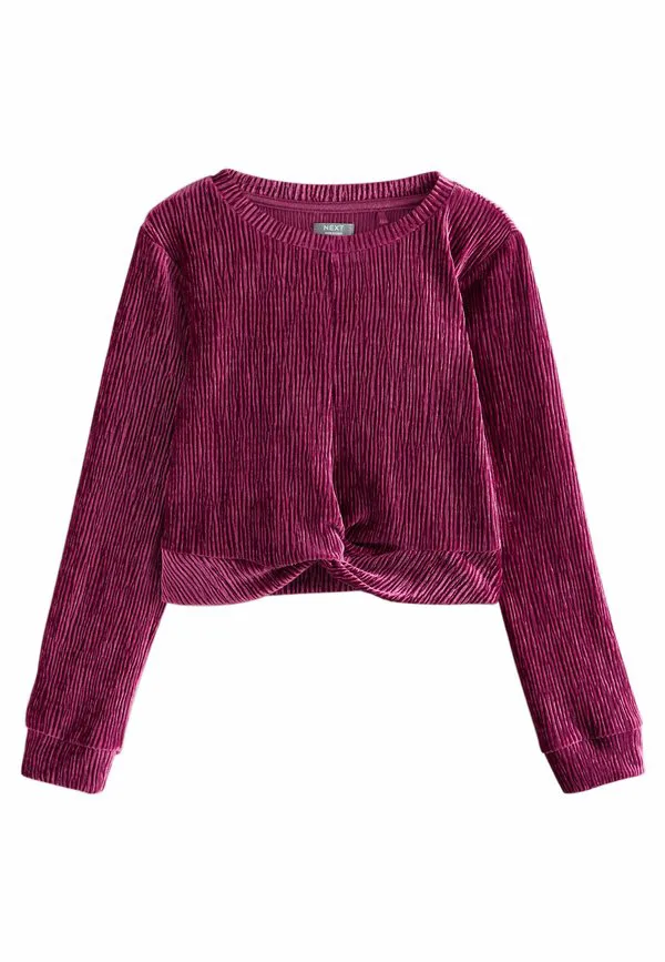 Велюровая блузка с длинными рукавами Next, Burgundy Red