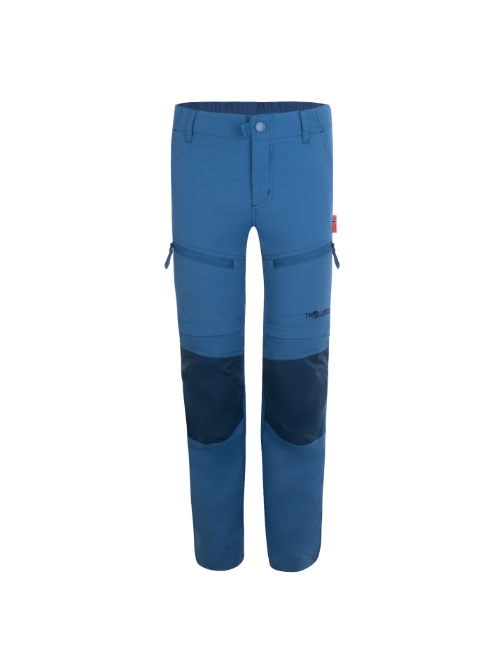 

Trollkids Трекинговые брюки с отстегивающимися штанинами, зауженного кроя, Nordfjord, темно-синего/салатового/лазурного цвета