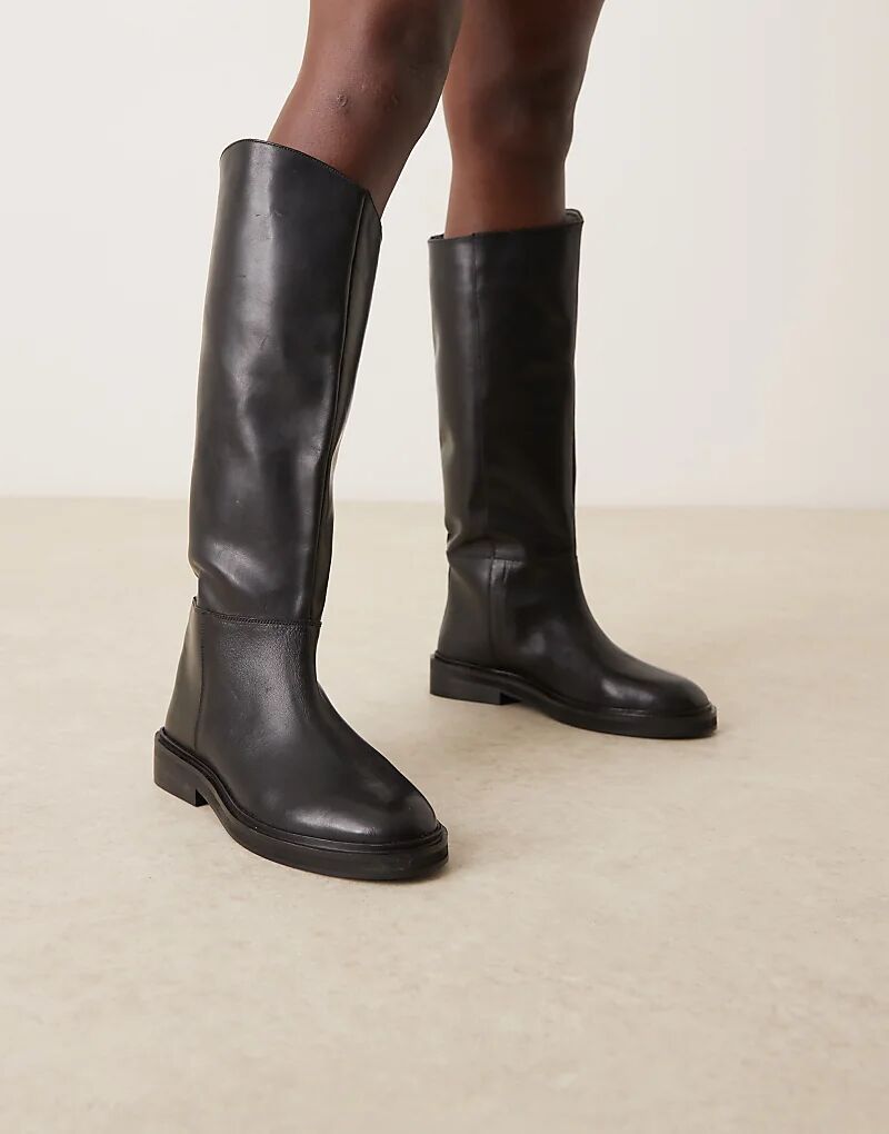 Сапоги для верховой езды ASOS DESIGN Callahan из кожи черного цвета