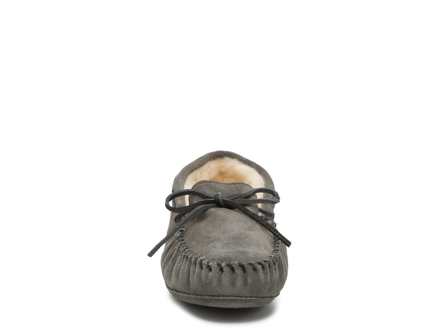 Тапочки-мокасины из овчины Minnetonka Sheepskin Softsole, серый — фото 2