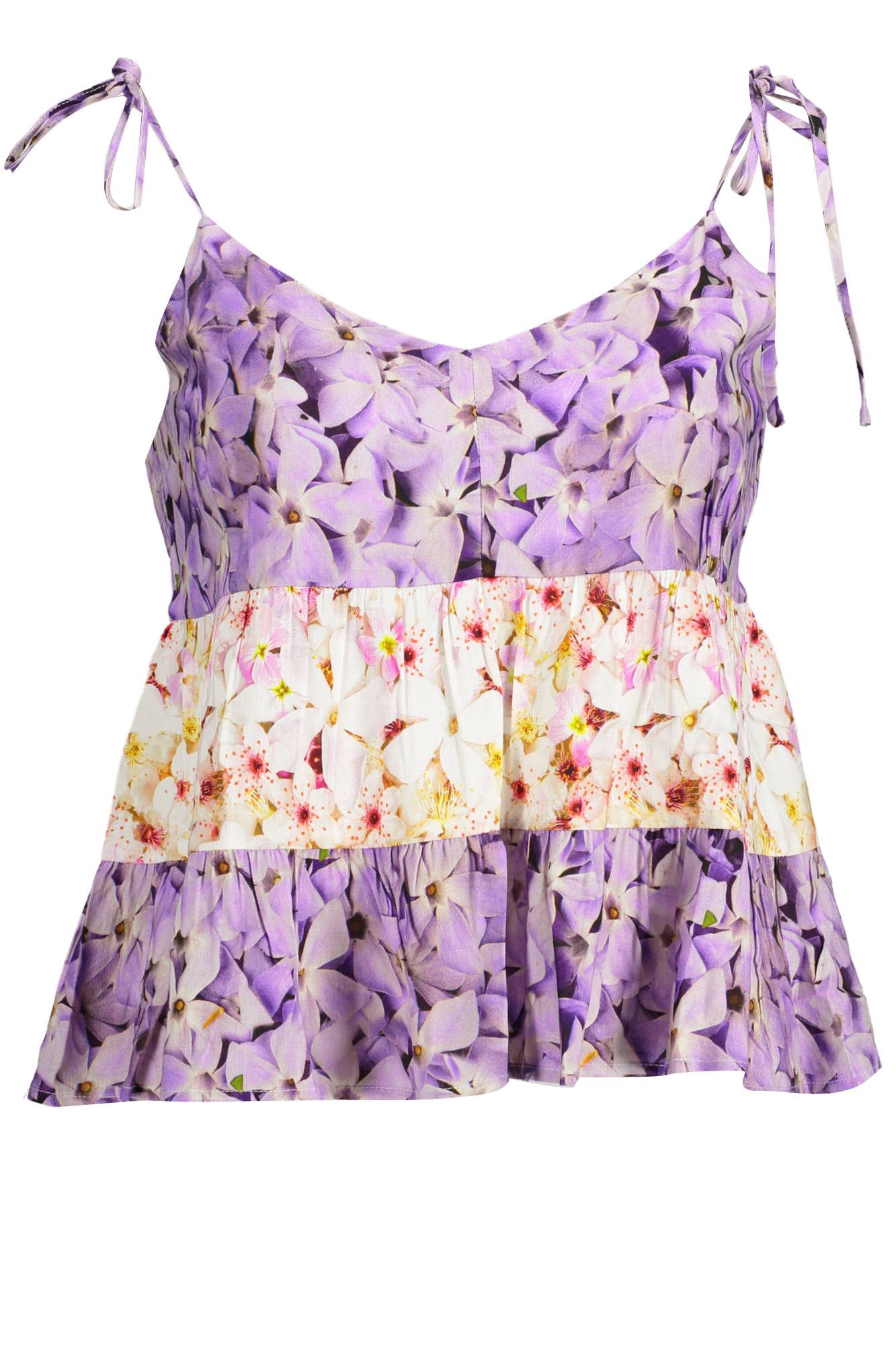 

Фиолетовый льняной женский топ Desigual