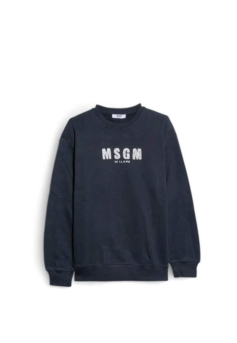 Свитшот хлопковый, Kids Msgm, синий — фото 4
