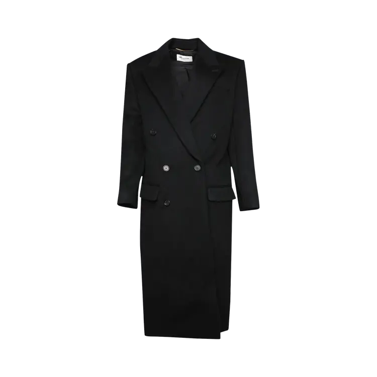 

Пальто Saint Laurent Double Breasted Long-Sleeve 'Black Profond', черный