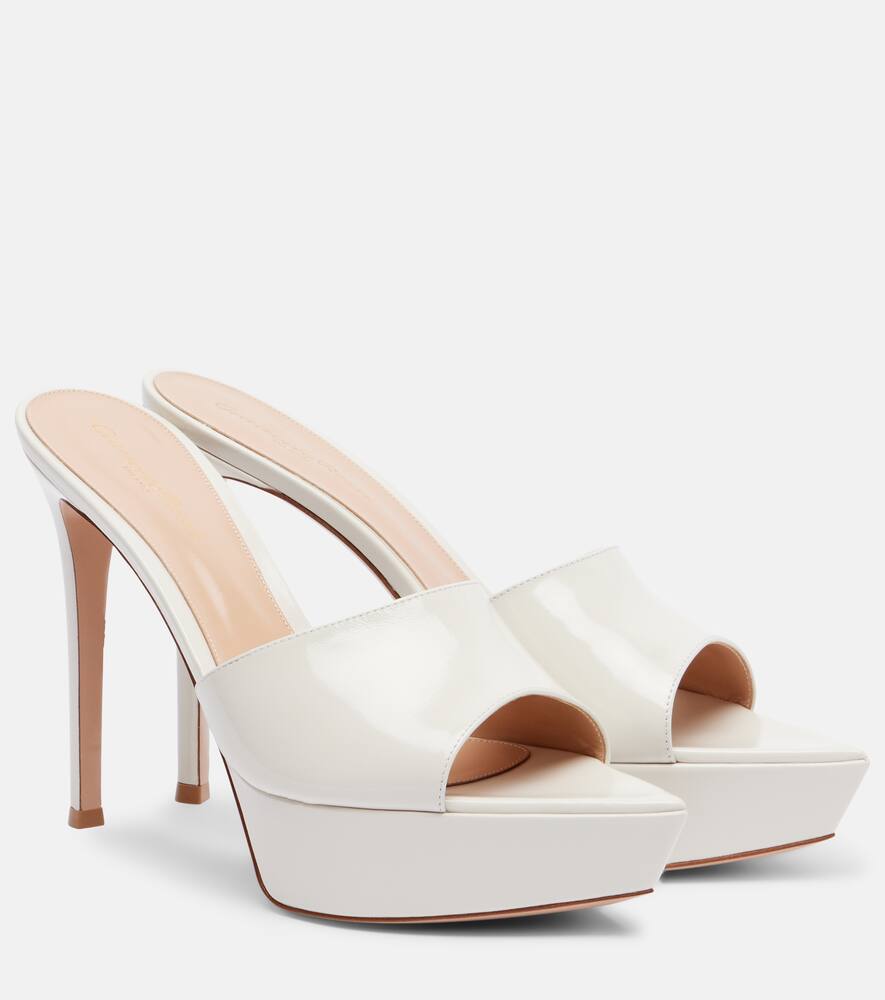 Даша 85 лаковые мюли на платформе Gianvito Rossi, Off White