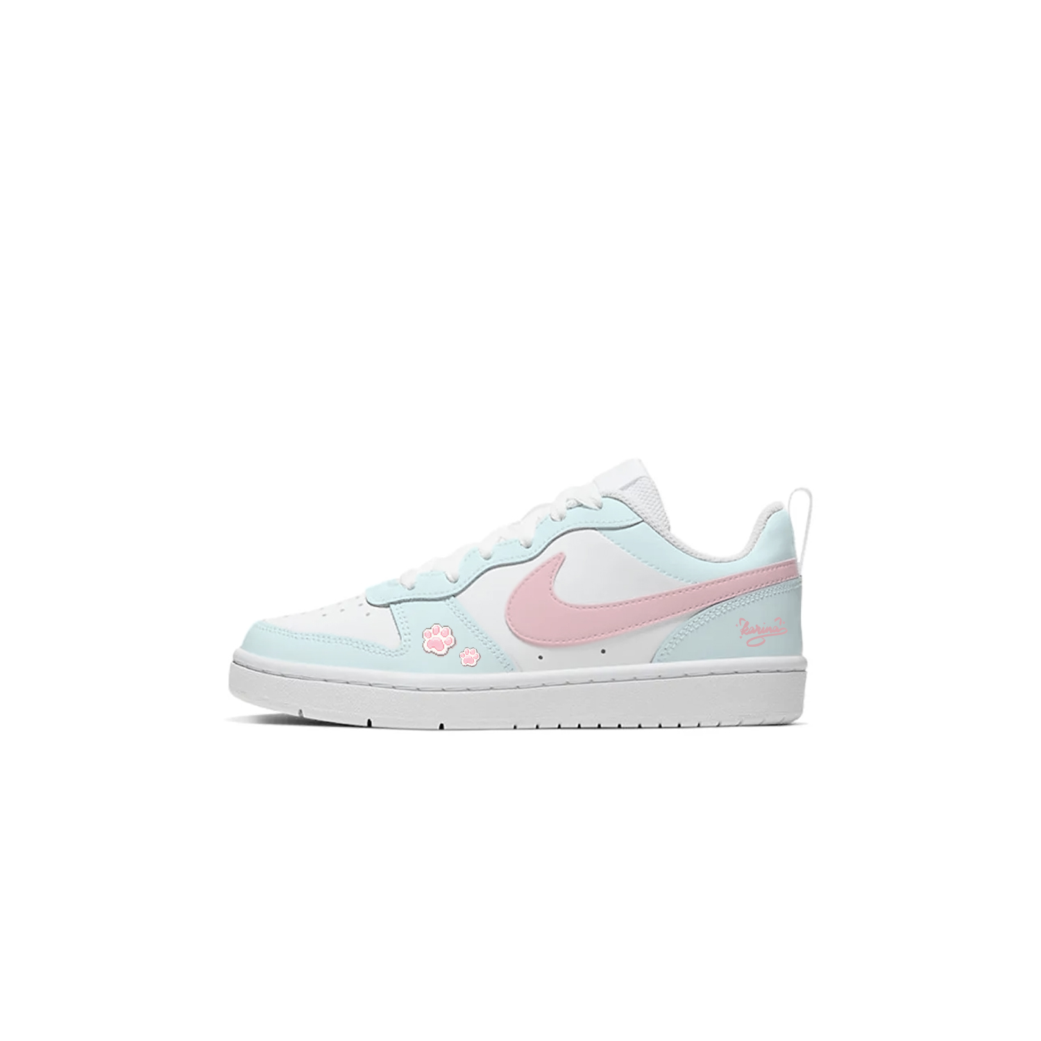 

Court Borough Synthetic Leather Low top Skateboard Shoes Refreshing Nike, cyan