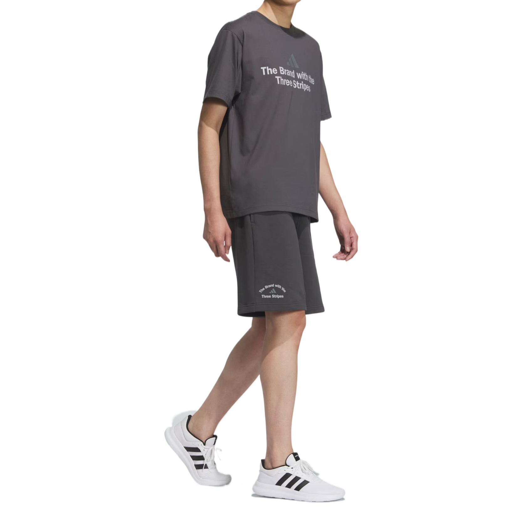 Повседневные шорты мужские однотонные gray Adidas, серый — фото 4