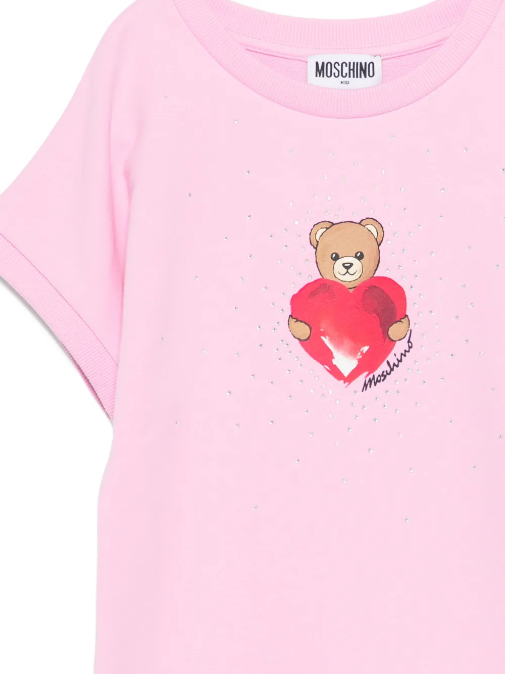 Платье с изображением Тедди Moschino Kids, розовый — фото 3