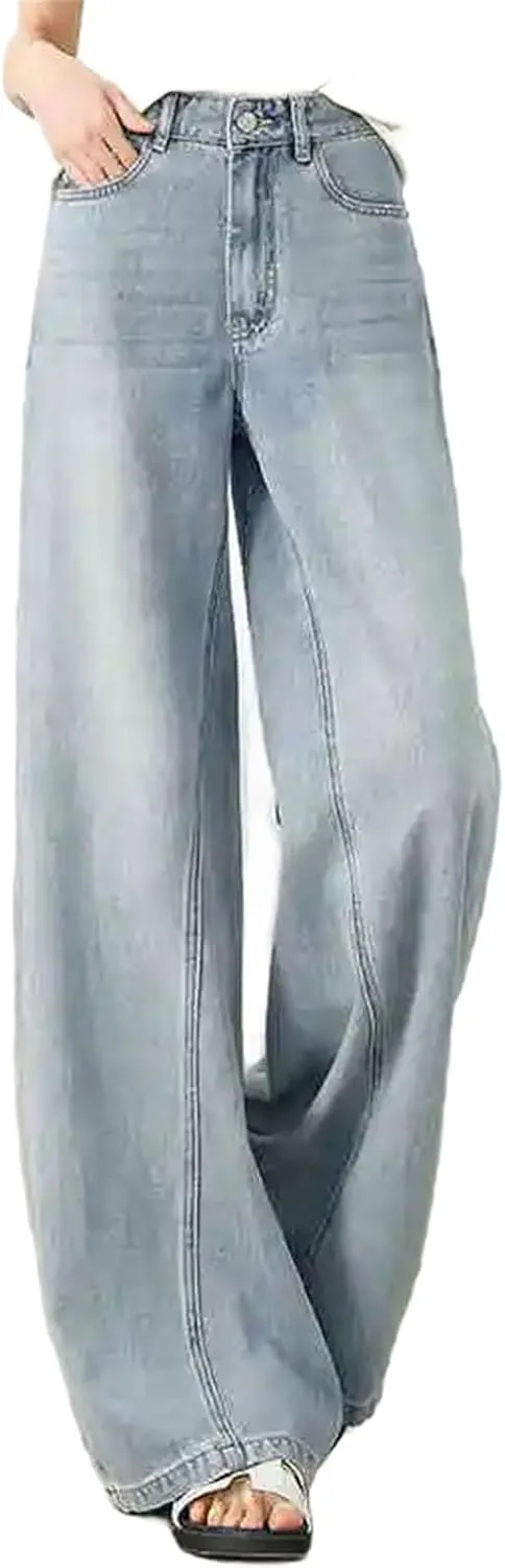 Женские джинсы Cotton Jeans Fashion Straight высокие с карманами
