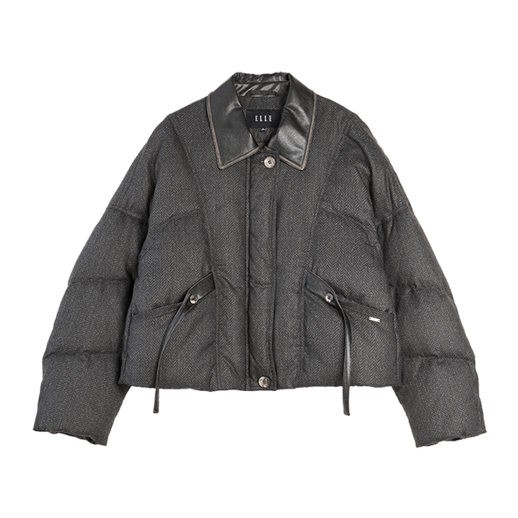 

ELLE Пуховик женский Coffee Lapel утепленный