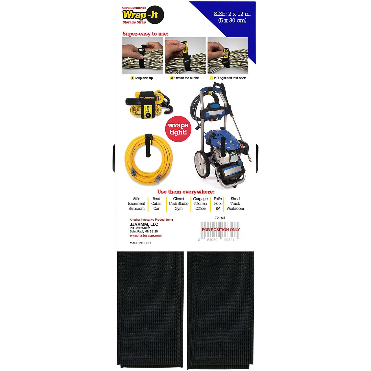

Ремни для хранения Wrap-It Super Stretch, 12 дюймов, 4 шт. Wrap-It Storage Straps